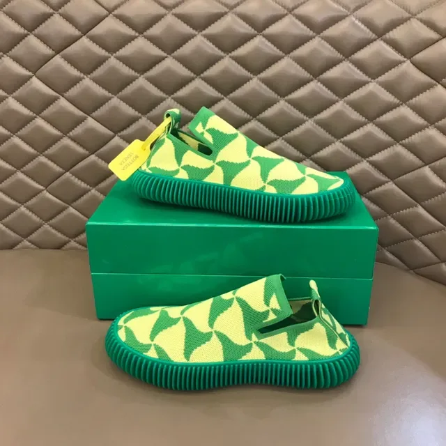 Bottega Veneta Sardine Knit Slip-On أخضر ليموني وأخضر داكن حذاء رياضي 7