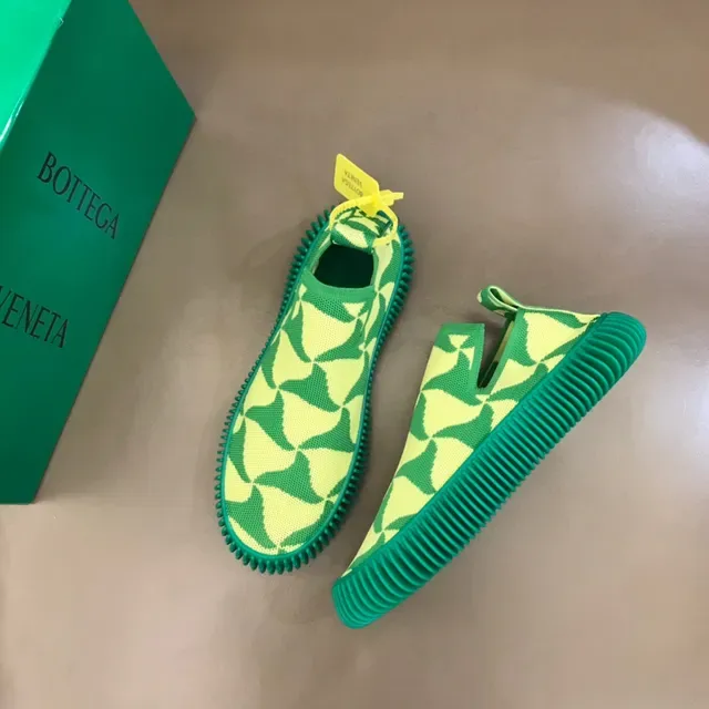 Bottega Veneta Sardine Knit Slip-On أخضر ليموني وأخضر داكن حذاء رياضي 9