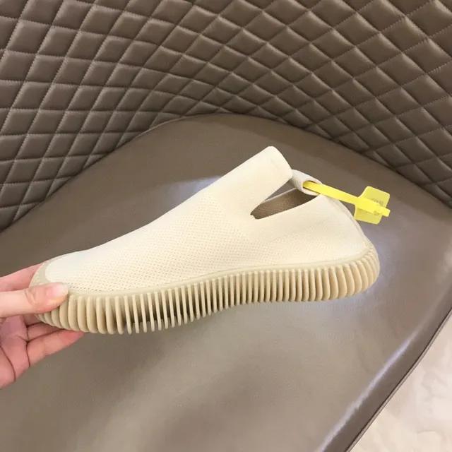 Bottega Veneta Sneakers à tige tricot blanc avec semelle à bord crénelé 3