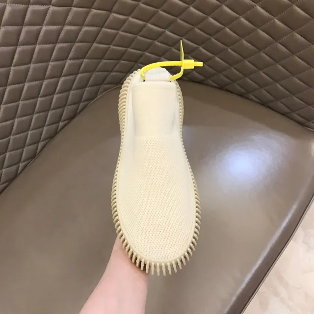 Bottega Veneta Sneakers à tige tricot blanc avec semelle à bord crénelé 4