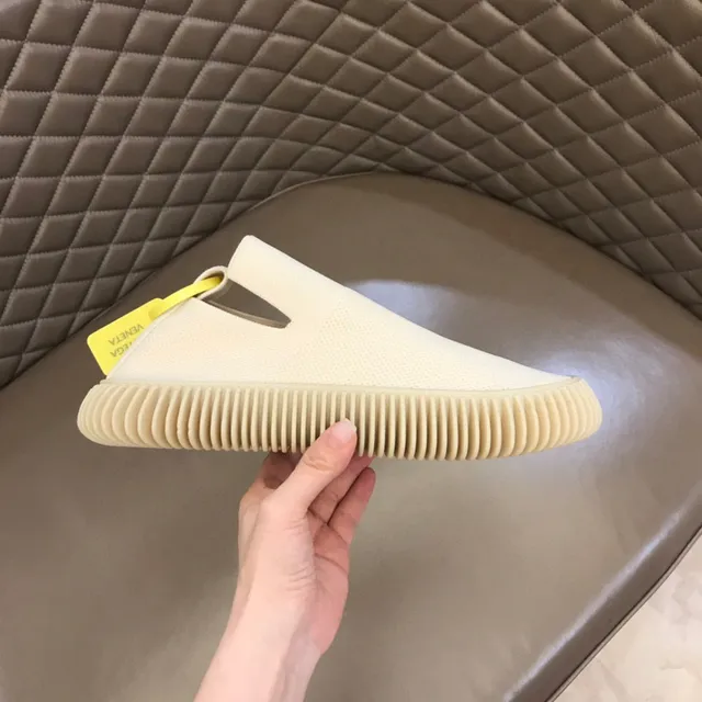 Bottega Veneta Sneakers à tige tricot blanc avec semelle à bord crénelé 5