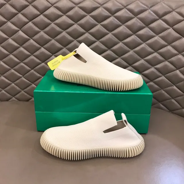 Bottega Veneta Sneakers à tige tricot blanc avec semelle à bord crénelé 8