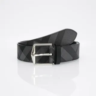 Burberry Ceinture en cuir réversible avec motif House Check noir et gris