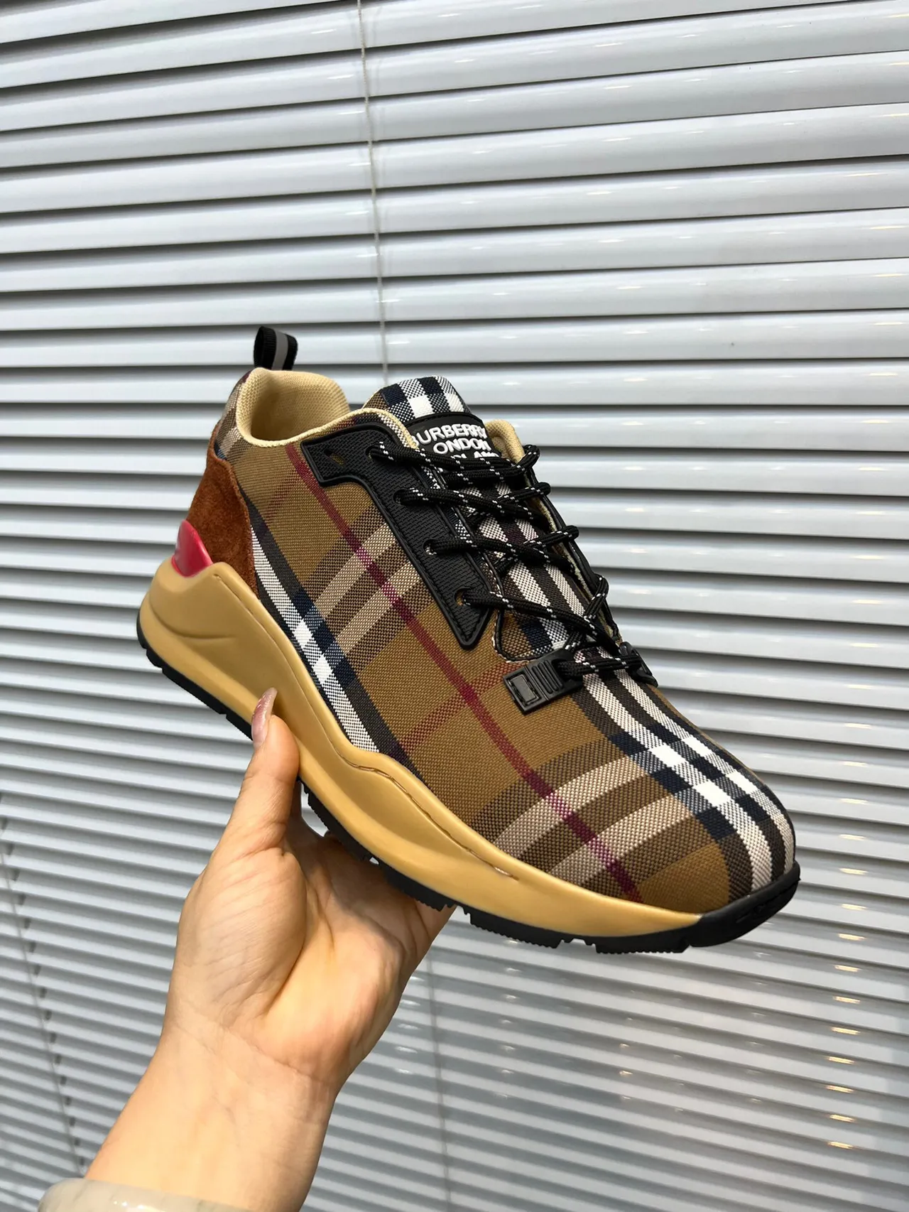 Burberry Check Pattern Chunky Sneakers 4