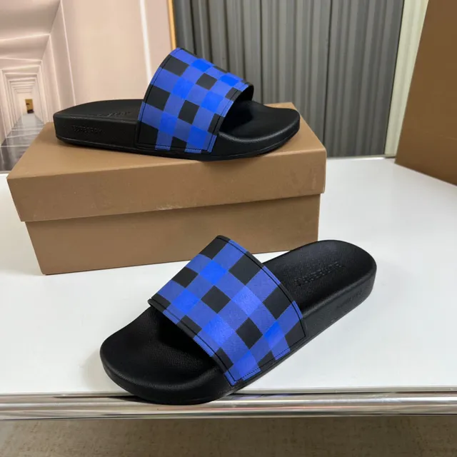 Burberry গিংহাম চেক স্লাইড স্লিপার 4