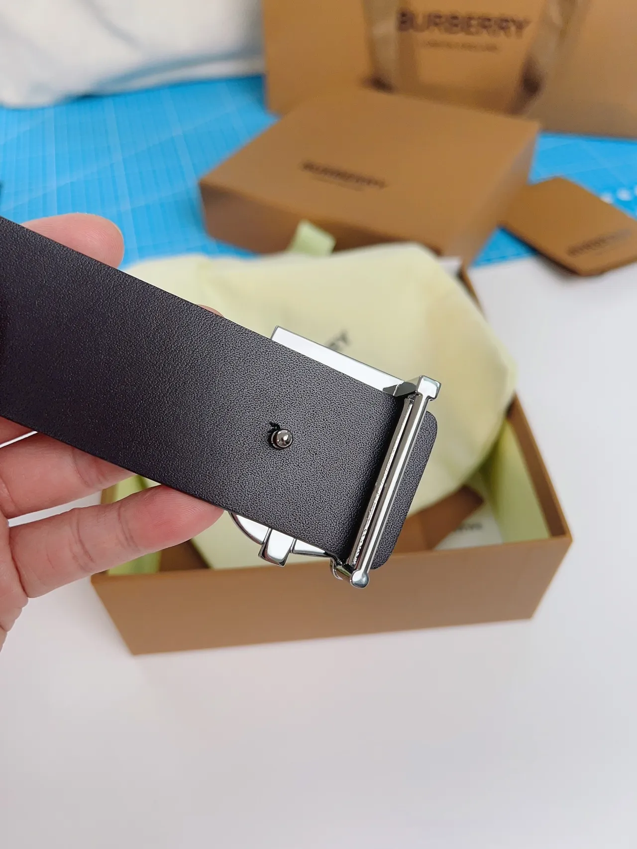 Burberry Knight Black Leather Belt 7