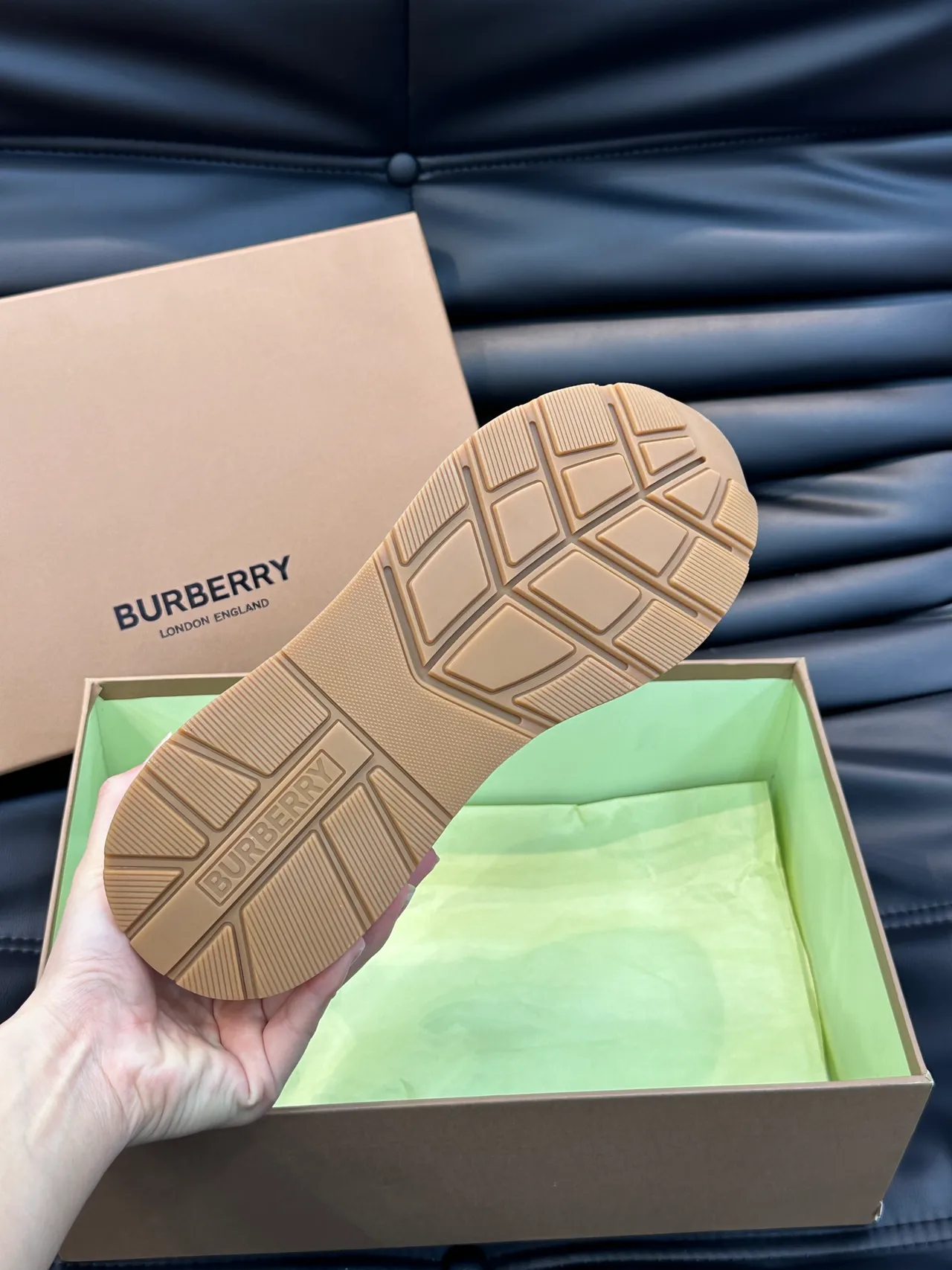 Burberry Lola Beige Black Check Chunky Sneakers 2