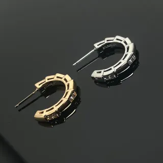 Bvlgari B.zero1 Geometric Pavé Hoop Earrings