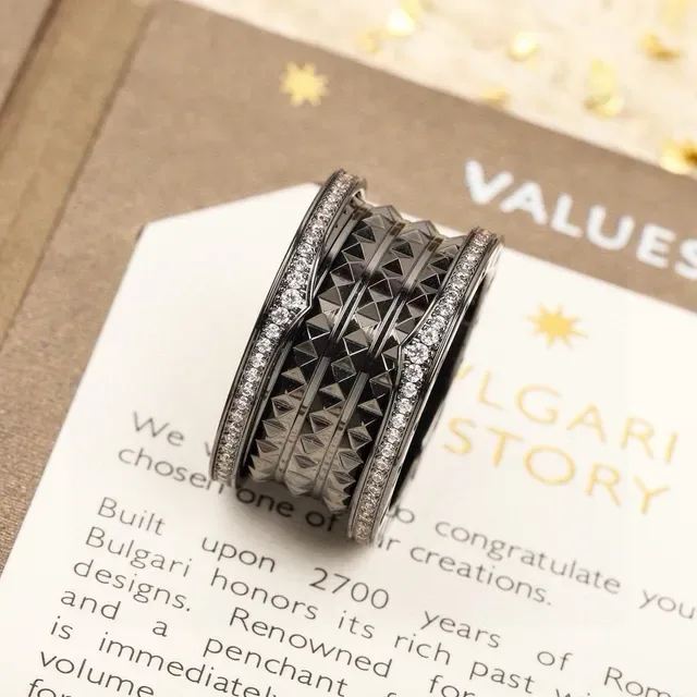 Bvlgari B.zero1 Multi-Band Pavé and Pyramid-Stud Ring 4