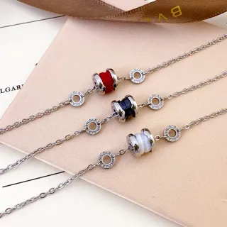 Bvlgari B.zero1 Red Black White Ceramic Bead Necklace
