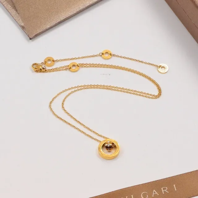 Bvlgari B.zero1 घूर्णन डबल रिंग पेंडेंट नेकलेस 3