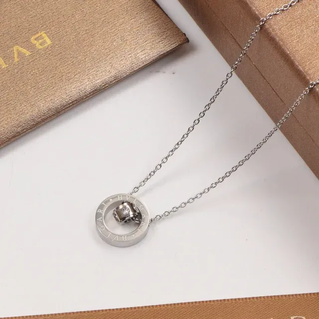 Bvlgari B.zero1 घूर्णन डबल रिंग पेंडेंट नेकलेस 4