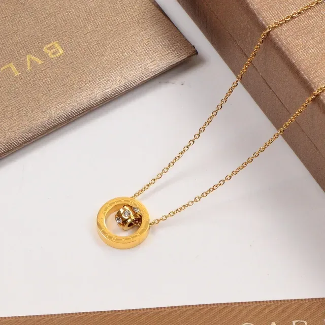 Bvlgari B.zero1 घूर्णन डबल रिंग पेंडेंट नेकलेस 5