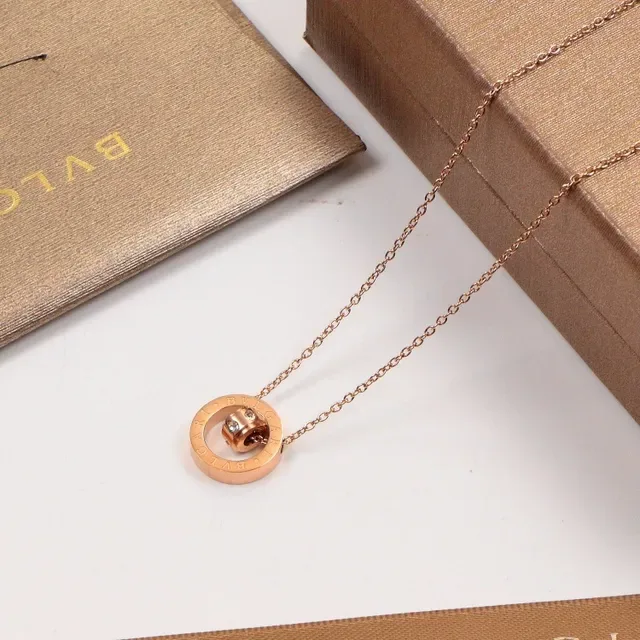 Bvlgari B.zero1 घूर्णन डबल रिंग पेंडेंट नेकलेस 6