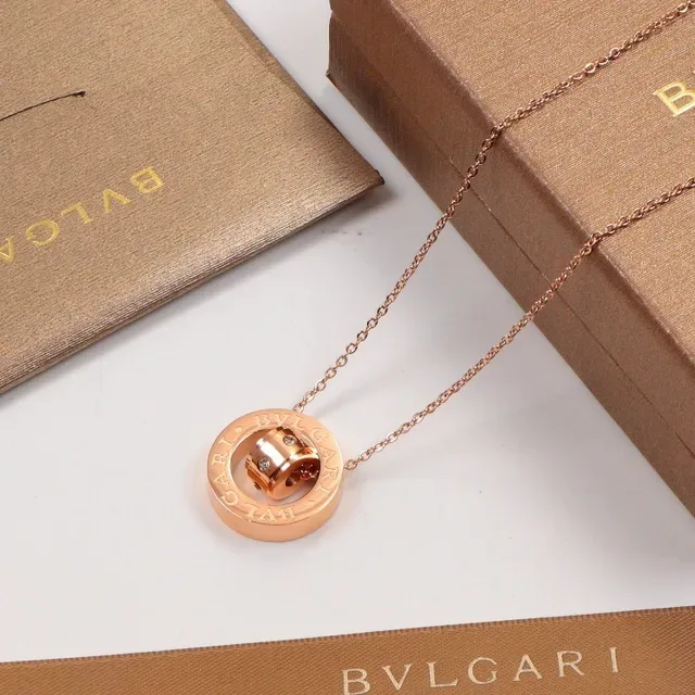 Bvlgari B.zero1 घूर्णन डबल रिंग पेंडेंट नेकलेस 9