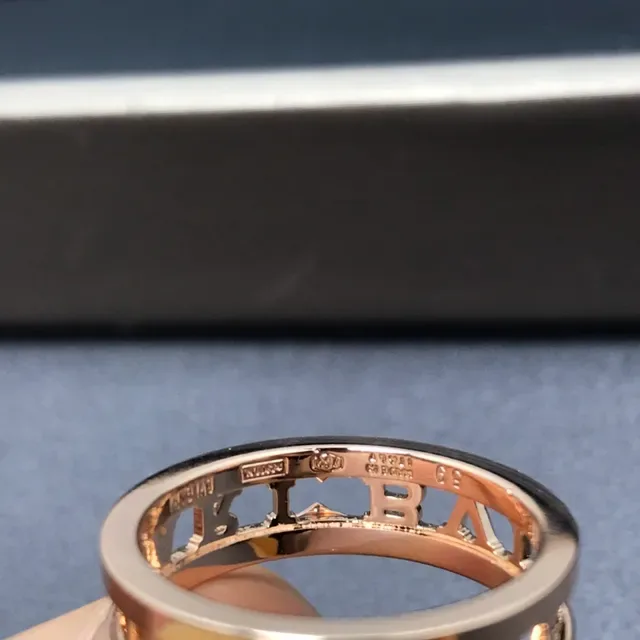 Bvlgari B.zero1 Silver Gold Double-Band Cut-Out Logo Ring 3