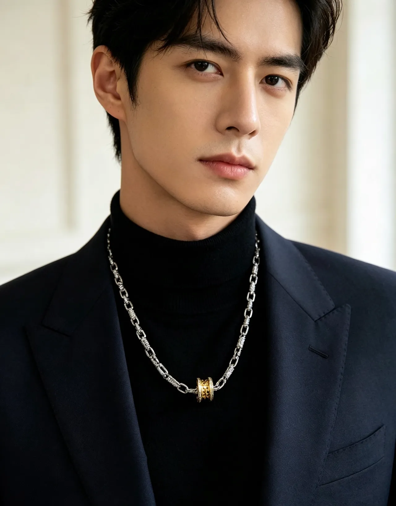 Bvlgari B.zero1 双色 铺镶钻石 旋转图案 项链 8