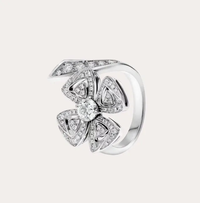 Bvlgari Fiorever Floral Pavé Diamond Ring 9