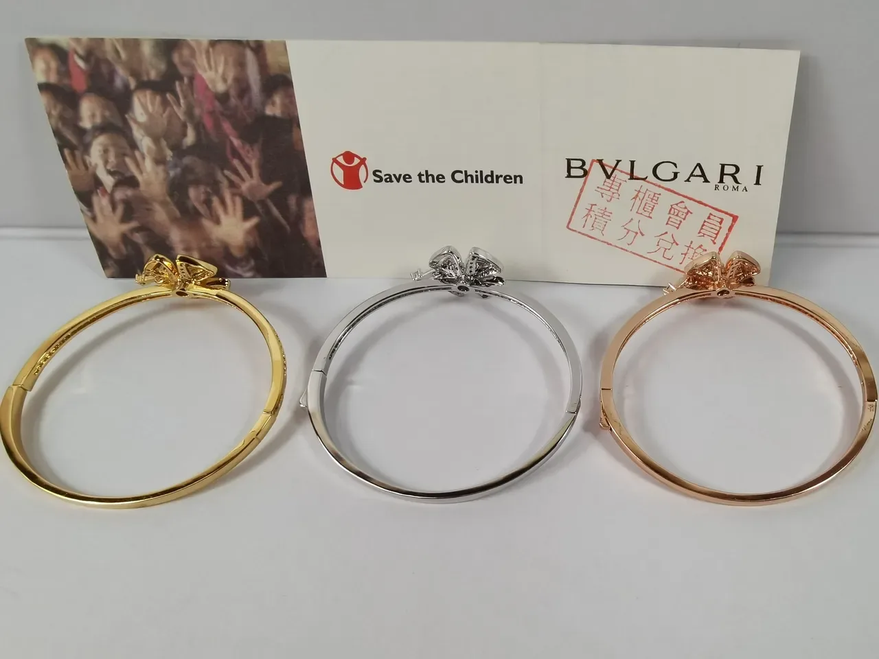 Bvlgari Fiorever Gold Silver Hinged Bangle Floral Motif Bracelet 9