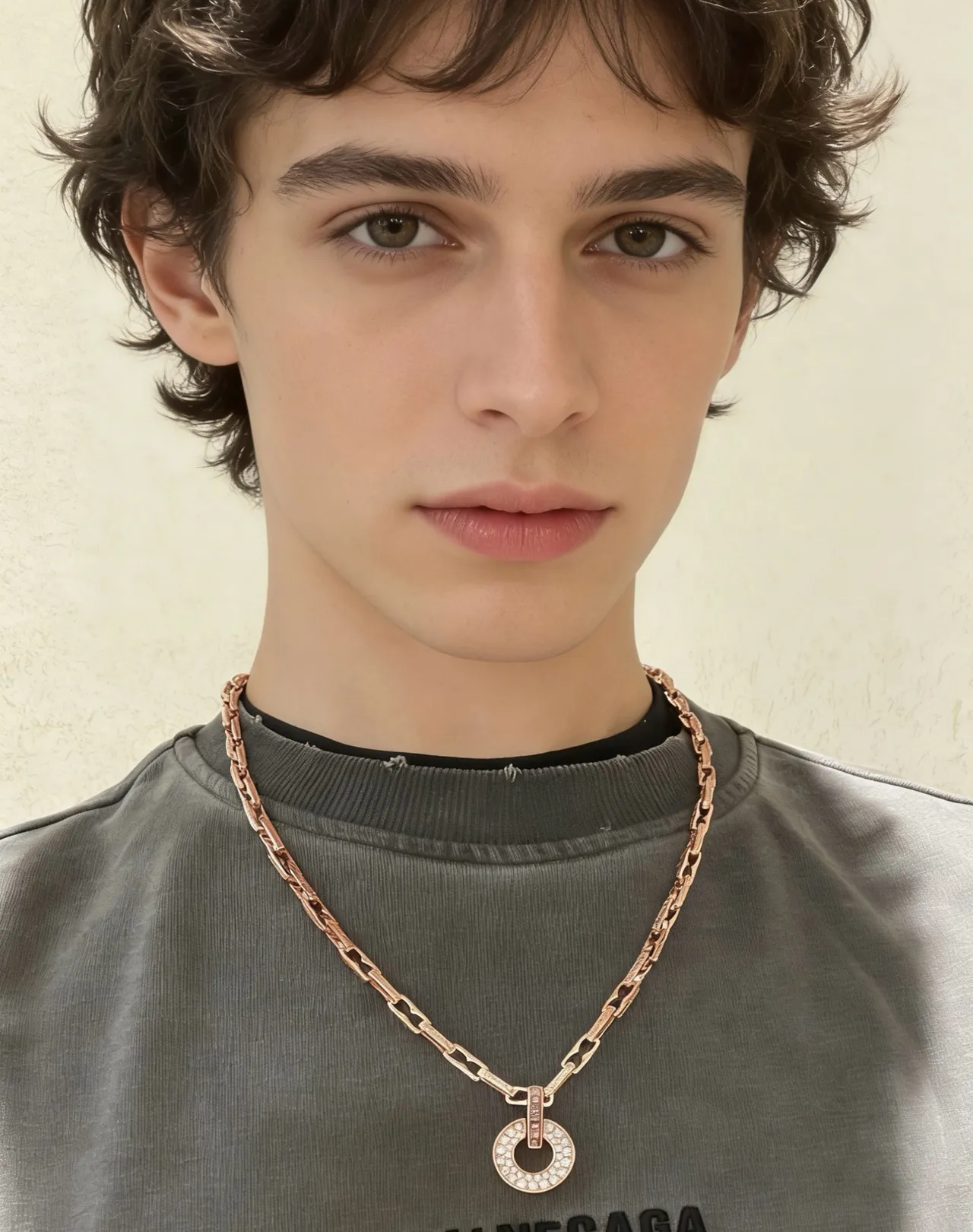 Bvlgari 黄金白色几何链条色调项链 6
