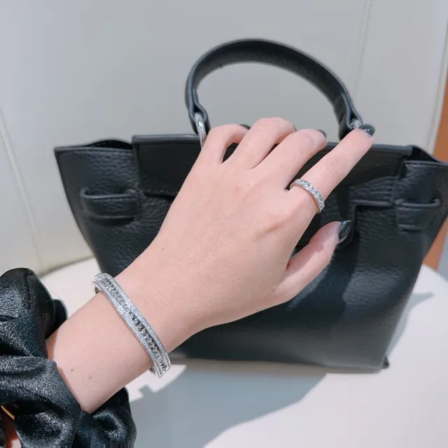 Bvlgari Pavé Double-Row Geometric Cutout Gold-Tone Bracelet 5