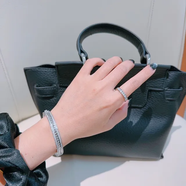 Bvlgari Pavé Double-Row Geometric Cutout Gold-Tone Bracelet 7