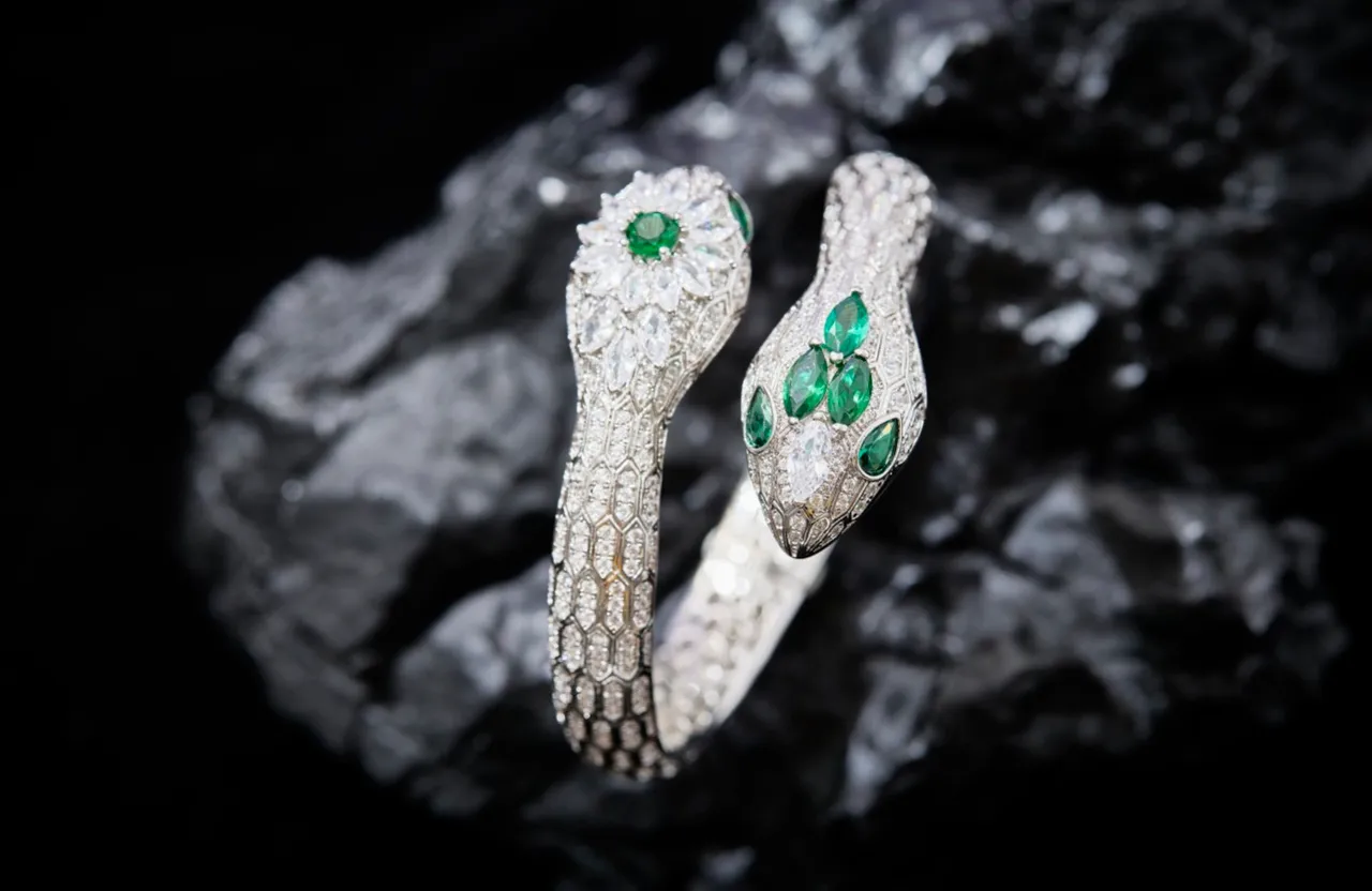 Bvlgari Serpenti Diamond and Emerald Snake Bracelets 3