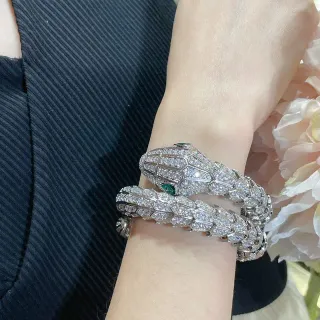Bvlgari Serpenti Pavé الماس والزمرد سوار أفعى