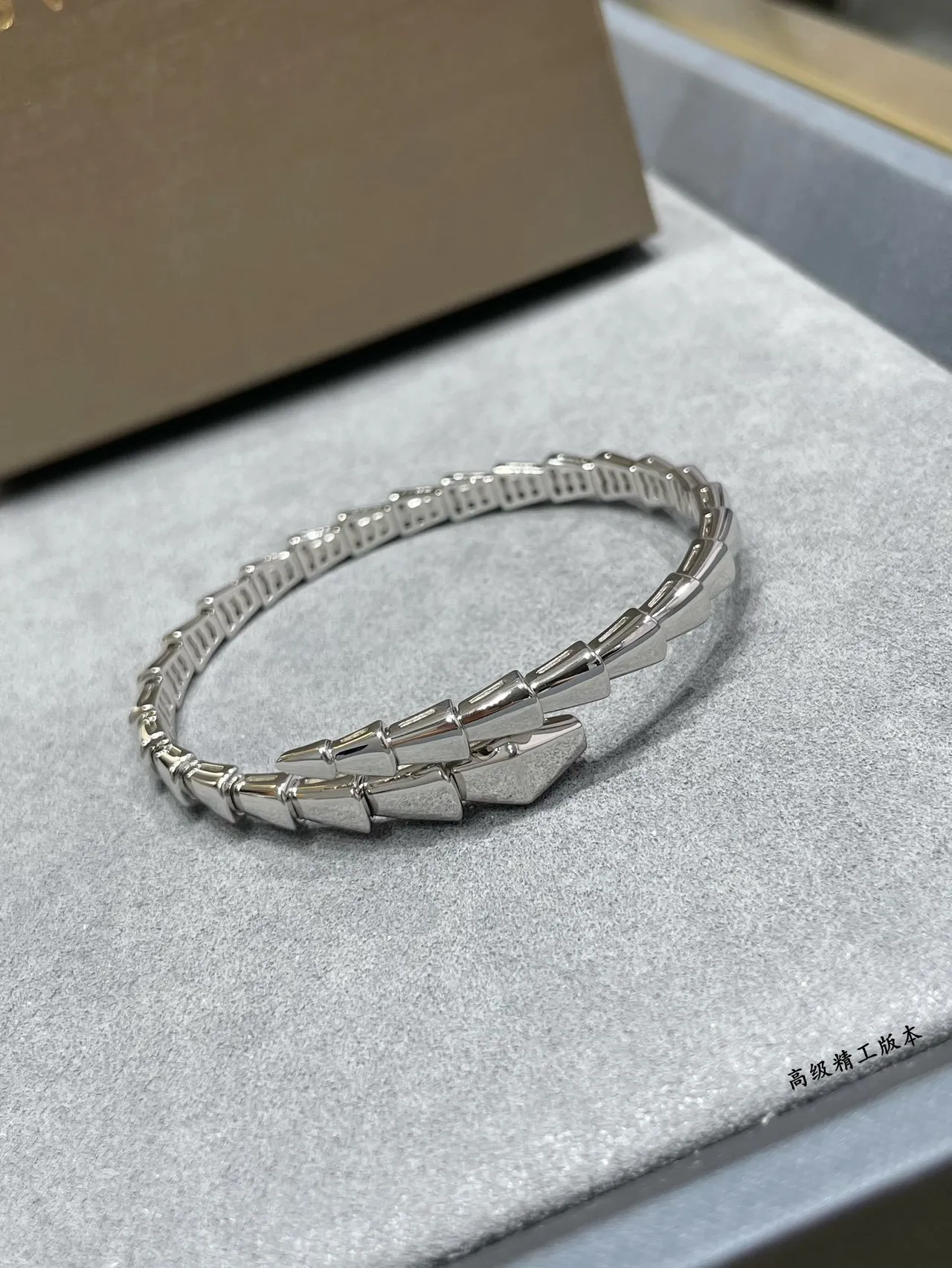 Bvlgari Serpenti Silver Gold Articulated Snake Tubogas Construction Bracelet 5