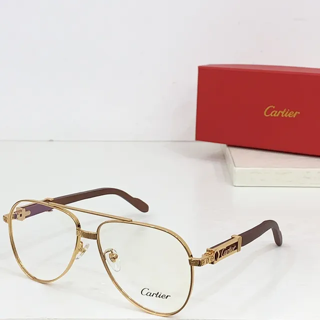 Cartier Lunettes de Soleil Style Aviateur Doré Gradient Marron 3