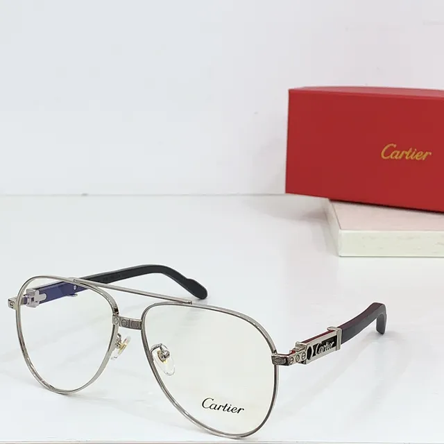 Cartier Lunettes de Soleil Style Aviateur Doré Gradient Marron 4