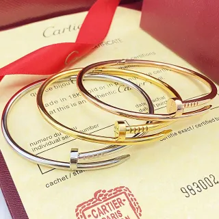 Cartier Juste un Clou সোনা রূপা নেল-হেড মোটিফ ক্লাস্প টিউবুলার ব্যান্ড ব্রেসলেট