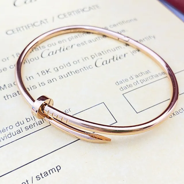 Cartier Juste un Clou ذهب فضة نقشة مسمار سوار أنبوبي 2