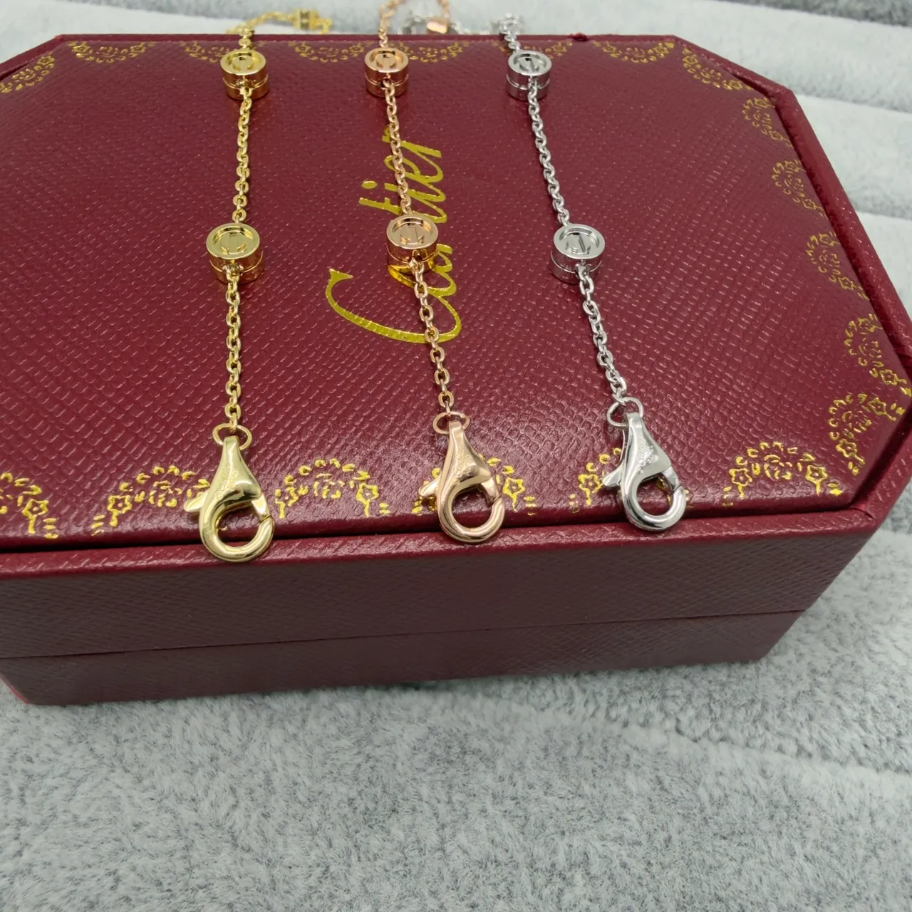Cartier Juste un Clou Silver Gold Chain-Link Circular Bezel Motifs Bracelet 3