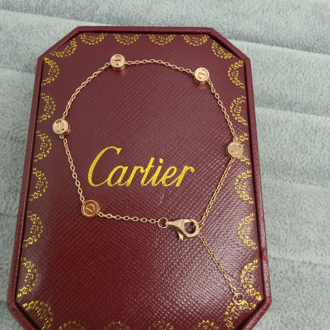 Cartier Juste un Clou Silver Gold Chain-Link Circular Bezel Motifs Bracelet 5