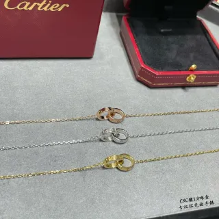 Cartier Love Double Ring Polished Finish Bracelet