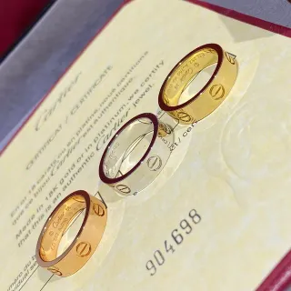خاتم Cartier Love ذهب أحمر نطاق مسطح نقش المسمار