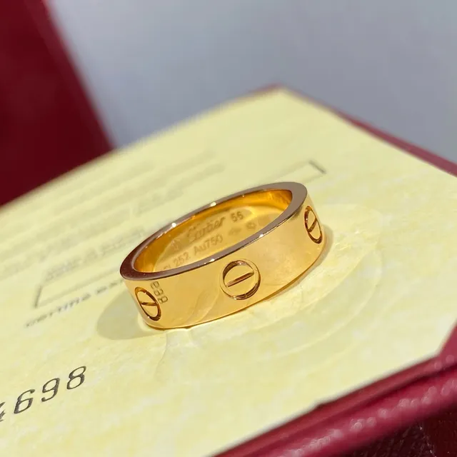 Anillo Cartier Love Oro Rojo Banda Plana Motivo de Tornillo 2