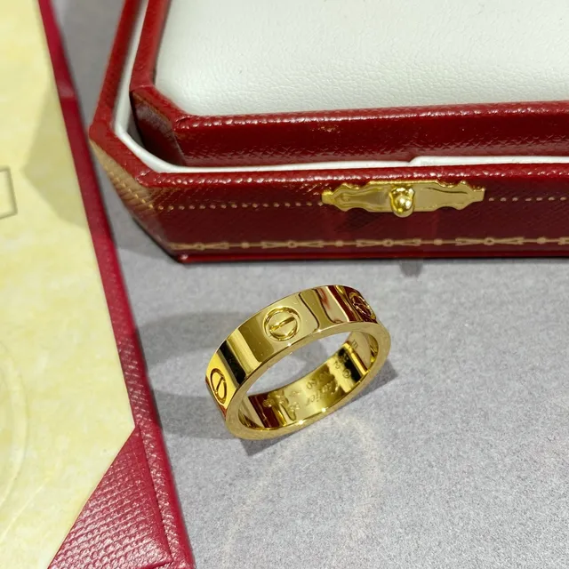 Anillo Cartier Love Oro Rojo Banda Plana Motivo de Tornillo 6