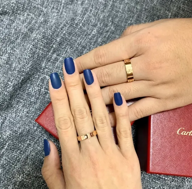 Anillo Cartier Love Oro Rojo Banda Plana Motivo de Tornillo 9
