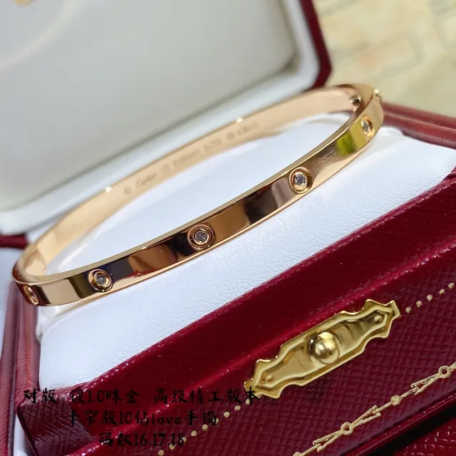 Pulseira Cartier Love ouro e prata banda tripla com diamantes fixados por parafuso 5