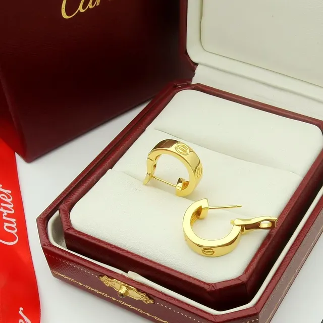 Cartier Love Aretes Bisagra Banda Doble Motivo Tornillo 2