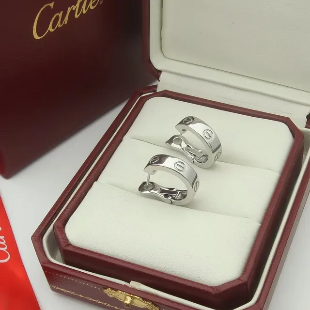 Cartier Love Aretes Bisagra Banda Doble Motivo Tornillo 4
