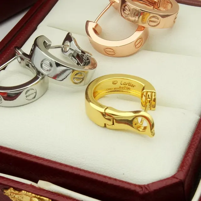 Cartier Love Aretes Bisagra Banda Doble Motivo Tornillo 6