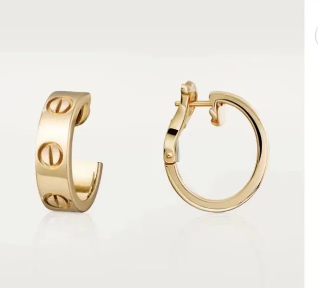 Cartier Love Aretes Bisagra Banda Doble Motivo Tornillo 8