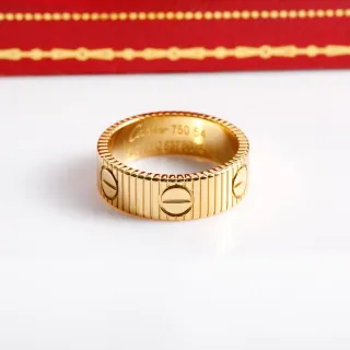 Cartier Love গোল্ড ফ্লুটেড স্ক্রু মোটিফ রিং