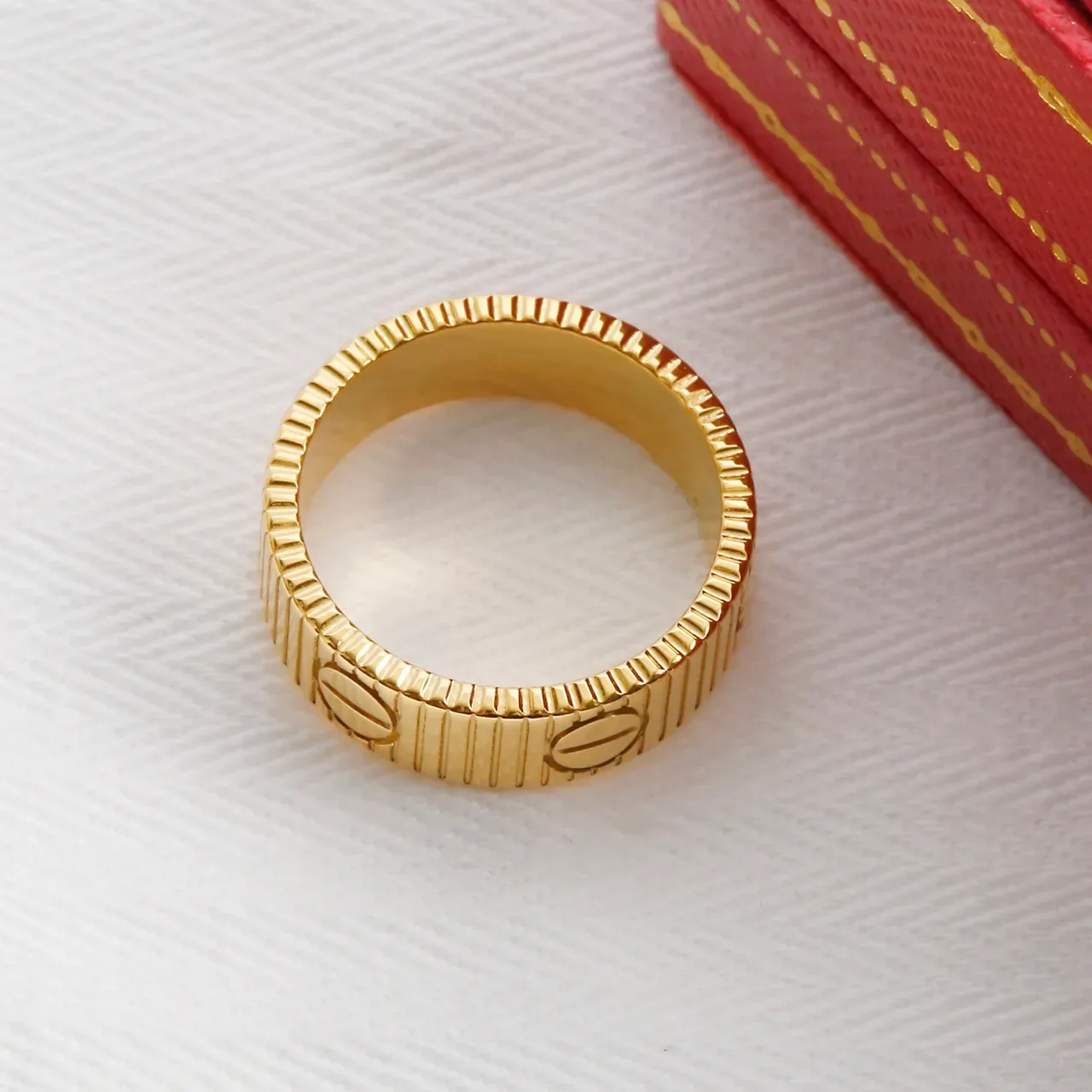 Cartier Love গোল্ড ফ্লুটেড স্ক্রু মোটিফ রিং 2