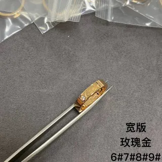 Cartier Love خاتم ذهب وردي عريض حجر واحد