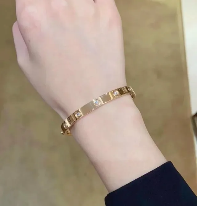 Cartier Love Wide Ten-Diamond Bracelet 2