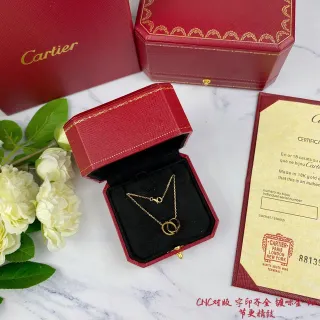 Cartier Trinity আন্তঃসংযুক্ত ডাবল রিং সোনার হার
